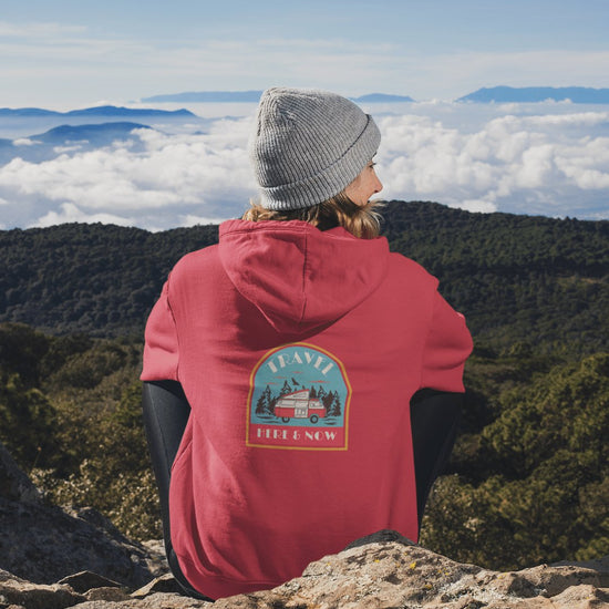 here and now eco-friendly hoodies for travel and nomads, recycled material hoodies, breathable hoodies for van life, stylish travel hoodies, durable hoodies for adventurers, van life hoodies, eco-conscious hooded sweatshirts, comfortable hoodies for road trips, just for terra, eco-friendly van life apparel, comfortable clothing for nomads, eco-conscious travel gear, van life lifestyle clothing, adventure-ready eco apparel, eco-friendly clothing for travelers, van life fashion, travel wear