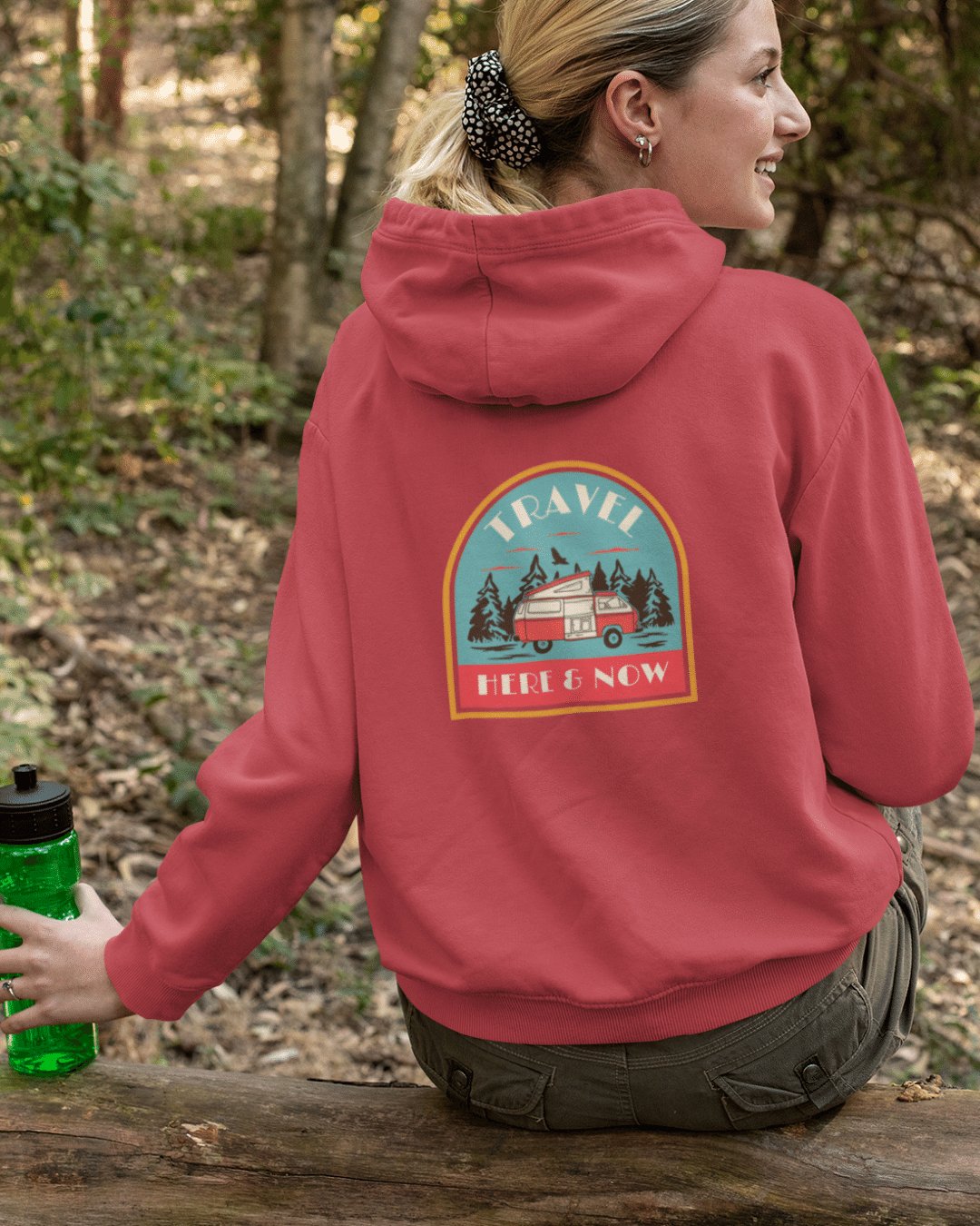 here and now eco-friendly hoodies for travel and nomads, recycled material hoodies, breathable hoodies for van life, stylish travel hoodies, durable hoodies for adventurers, van life hoodies, eco-conscious hooded sweatshirts, comfortable hoodies for road trips, just for terra, eco-friendly van life apparel, comfortable clothing for nomads, eco-conscious travel gear, van life lifestyle clothing, adventure-ready eco apparel, eco-friendly clothing for travelers, van life fashion, travel wear