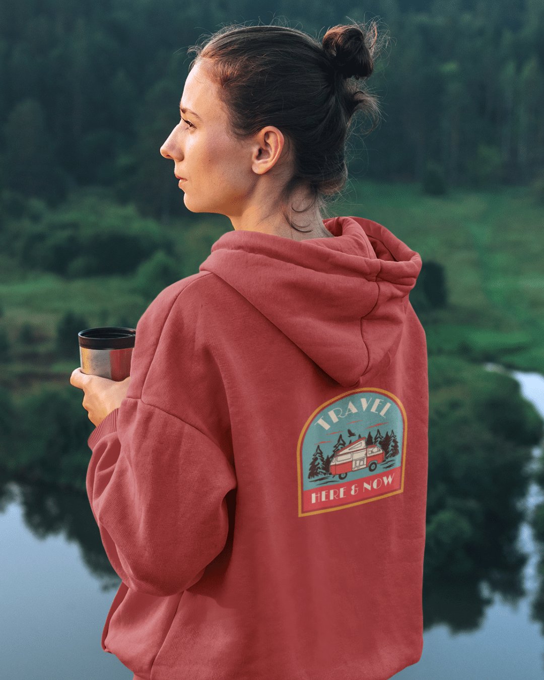 here and now eco-friendly hoodies for travel and nomads, recycled material hoodies, breathable hoodies for van life, stylish travel hoodies, durable hoodies for adventurers, van life hoodies, eco-conscious hooded sweatshirts, comfortable hoodies for road trips, just for terra, eco-friendly van life apparel, comfortable clothing for nomads, eco-conscious travel gear, van life lifestyle clothing, adventure-ready eco apparel, eco-friendly clothing for travelers, van life fashion, travel wear